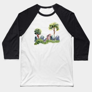 Forest Mountain Horizon Baseball T-Shirt